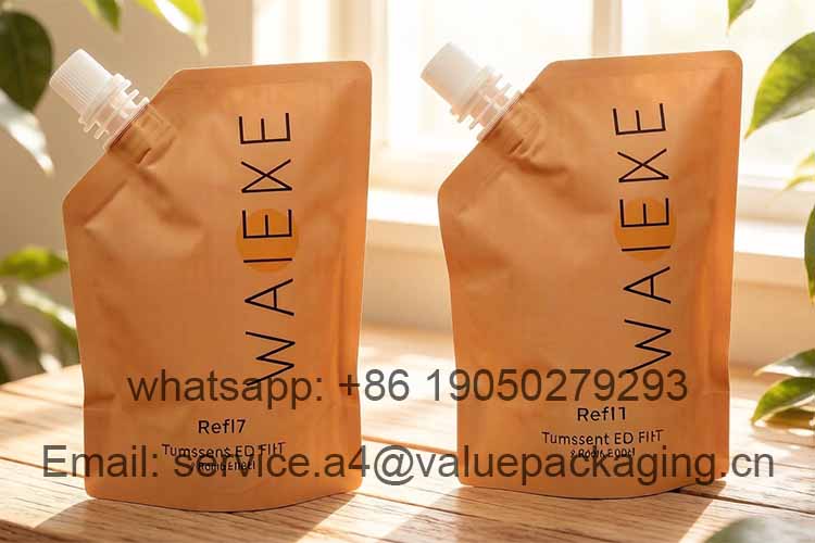 Kraft paper stand-up spout sunscreen pouch
