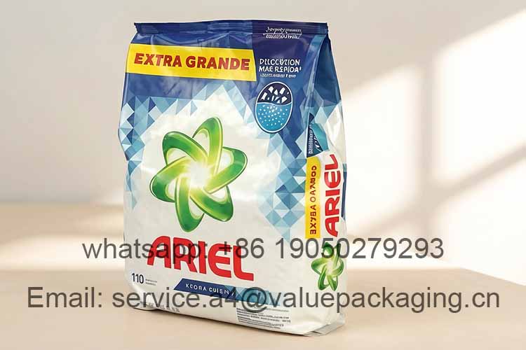 Large capacity fold-over laundry detergent bag