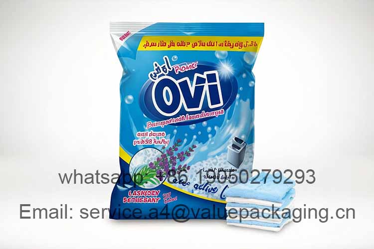 Laundry detergent back-sealed pillow bag