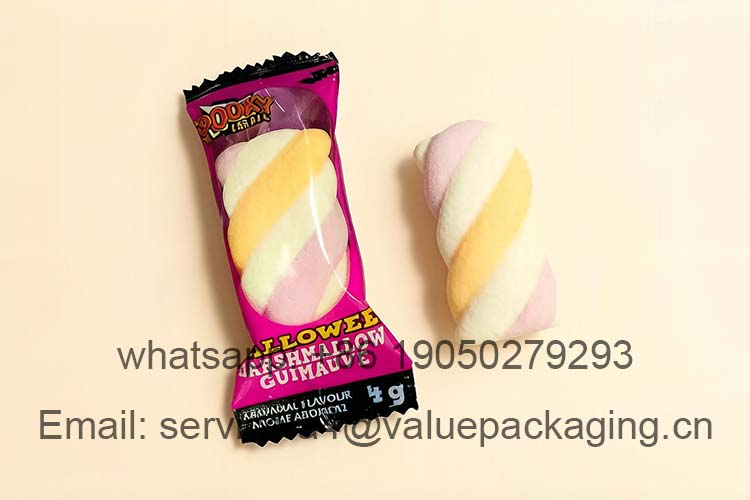 Marshmallow individually wrapped pillow sachet