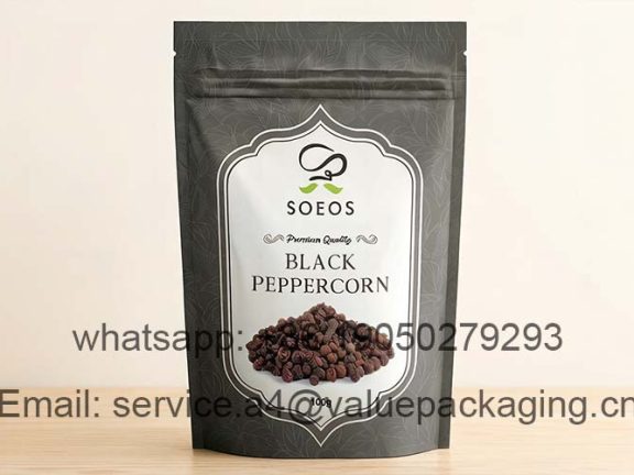 Standing peppercorn zipper bag