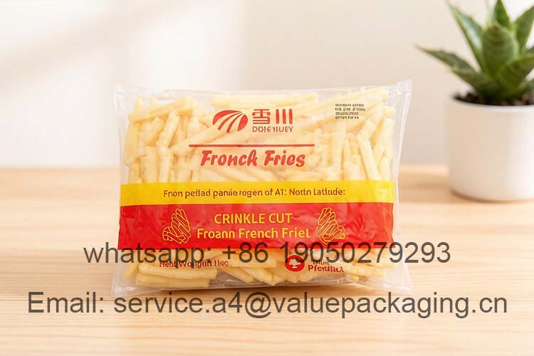 Transparent Frozen French Fries Pillow Bag