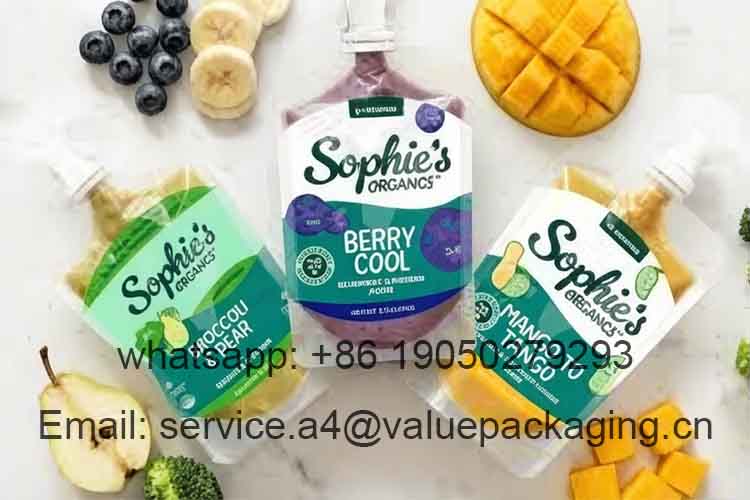 Transparent stand-up spout bag