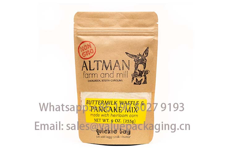 pancake kraft paper stand up pouch