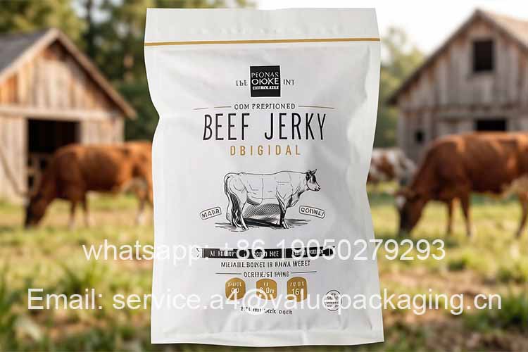 Environmentally friendly beef jerky pouch