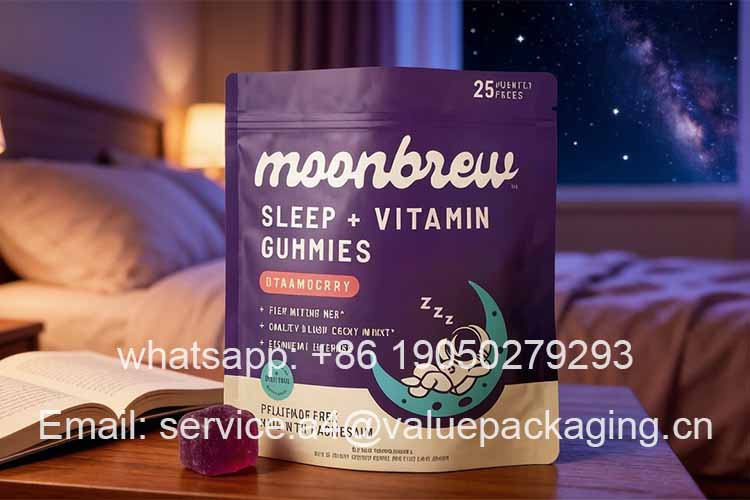 Sleep Aid Vitamin Gummies Stand-Up Zipper Bag
