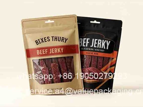 Stand-up zipper beef jerky airplane hole pouch