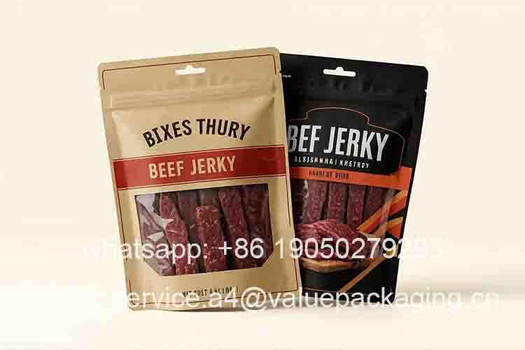 Stand-up zipper beef jerky airplane hole pouch