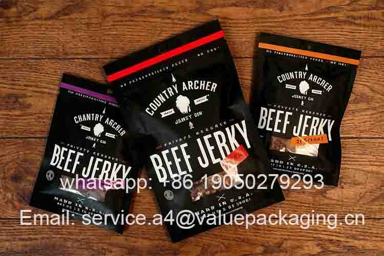Transparent window flat beef jerky sachet