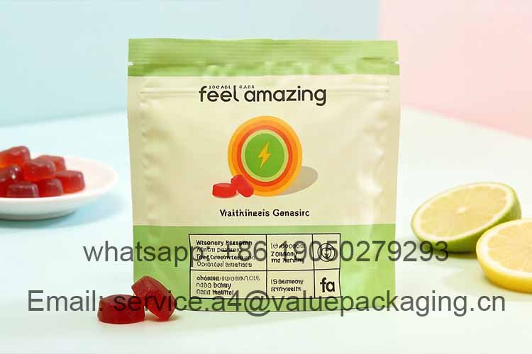 Vitamin Gummies Stand-up Zipper Pouch