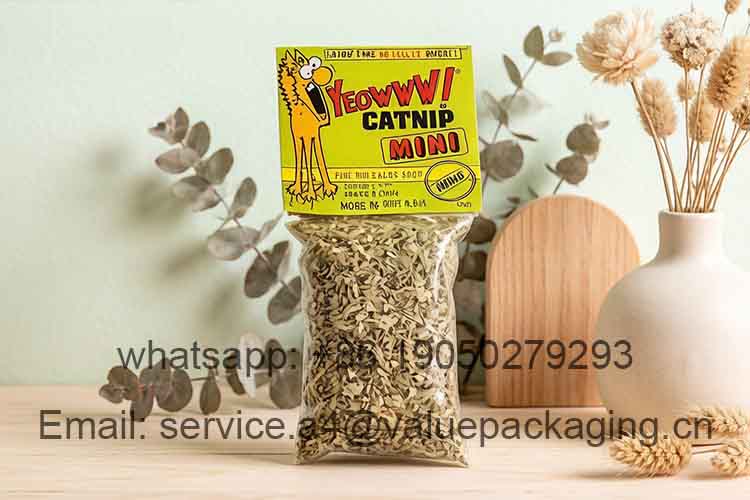 Small weight disposable catnip flat bag
