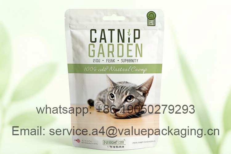Stand-up zipper airplane hole cat grass bag