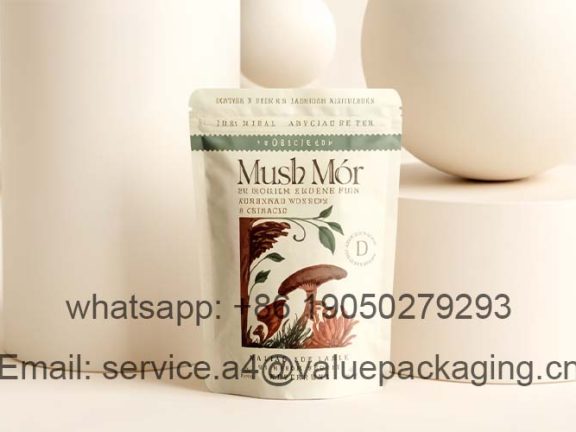 Stand-up zipper mushroom powder packaging bag