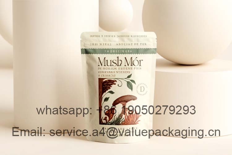 Stand-up zipper mushroom powder packaging bag